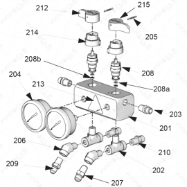Reactor A-Series Fluid Manifold Exploded Diagram 